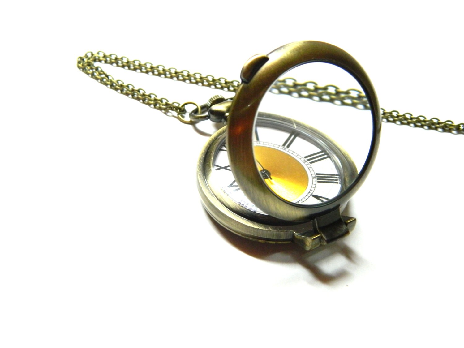 Magnifying glass pocket watch Victorian monocle pendant