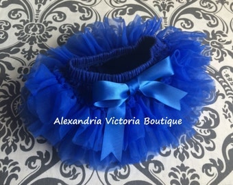 ROYAL BLUE TUTU Bloomer, chiffon ruffle diaper cover, newborn ruffle all around bloomer, several colors to chose from-ready to ship!