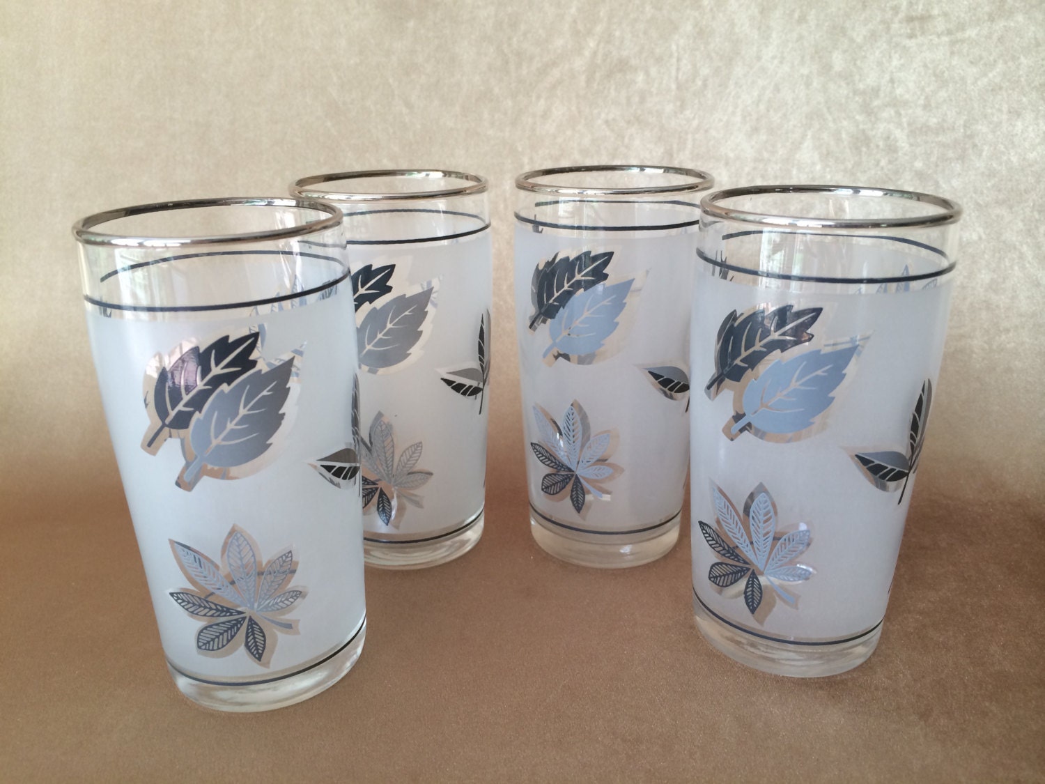 libbey silver leaf glassware