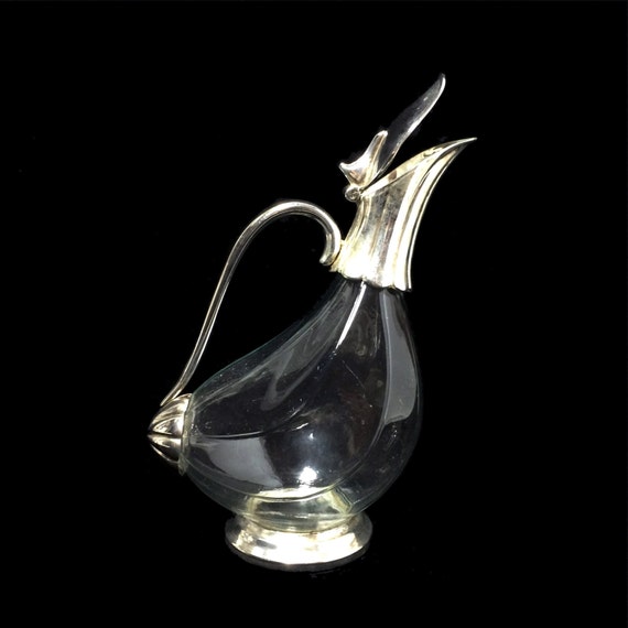Vintage Duck Decanter with Silver Plated Spout and Handle