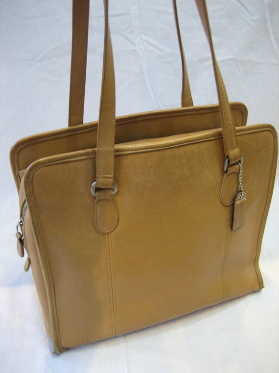 Vintage COACH Classic Compartment Bag/Tote 9872 British Tan