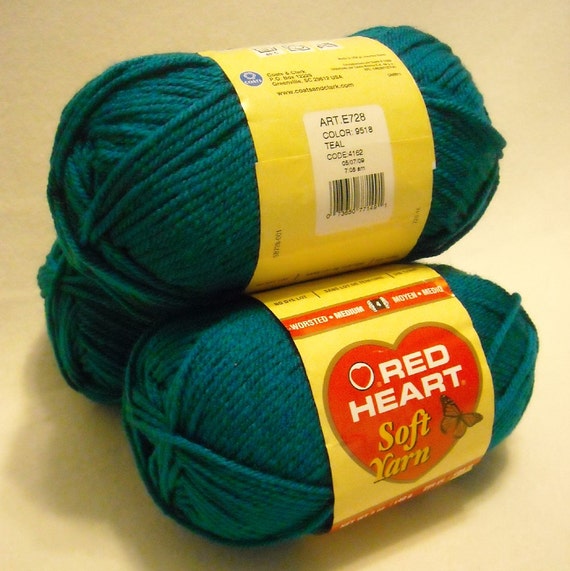 Red Heart Soft Yarn. 3 Skeins. 702 Yards 15 Ounces. Solid