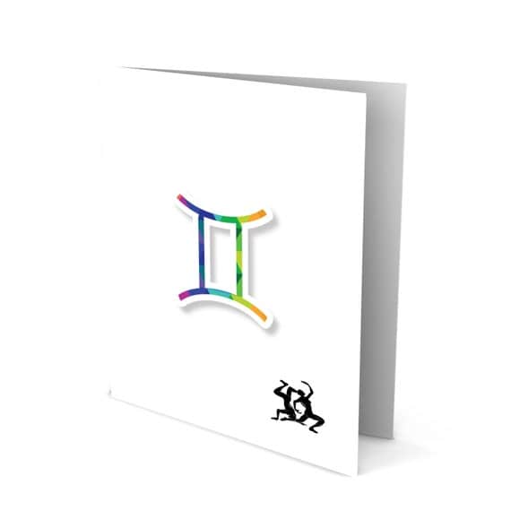 Handmade Astrological Greeting Card - Sign of the Gemini