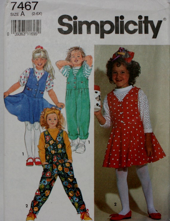Simplicity 7467 Girls Dress Top and Jumpsuit Sewing Pattern