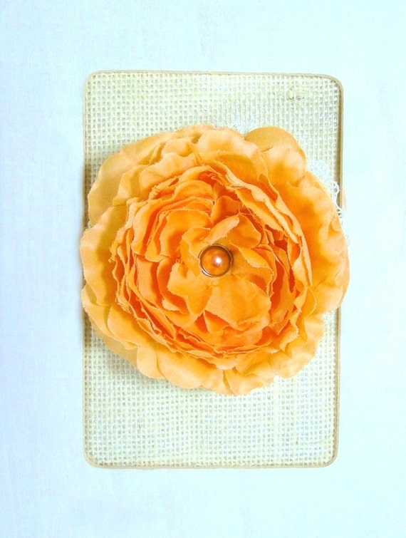 Orange Hair Clip Orange Flower Hair Clip Silk & by Deecreated4U