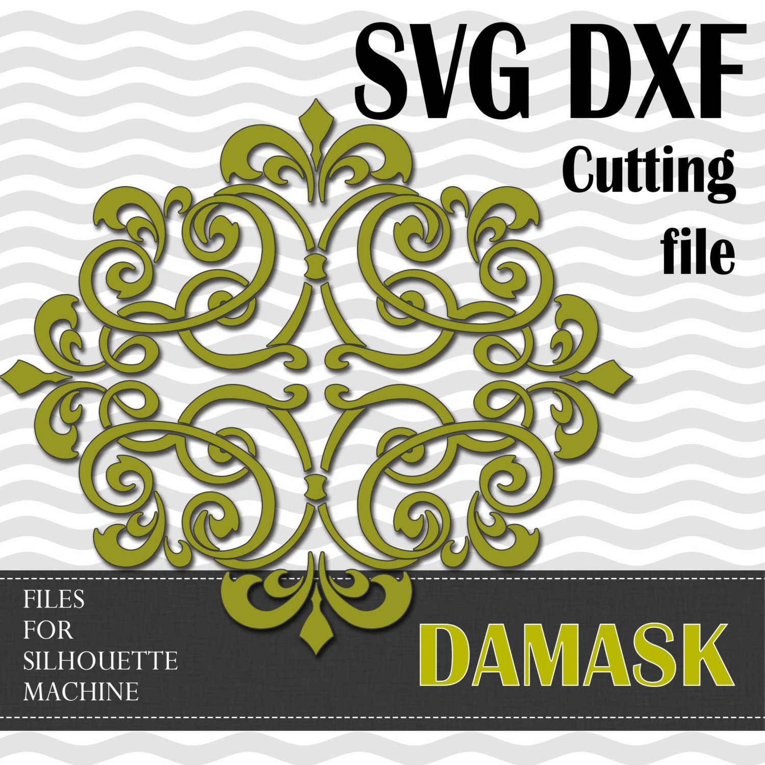 Download Damask designs SVG DXF vinyl cut files for use with
