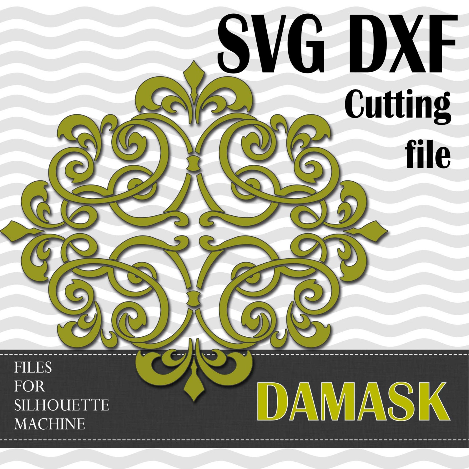 Damask designs SVG DXF vinyl cut files for use with