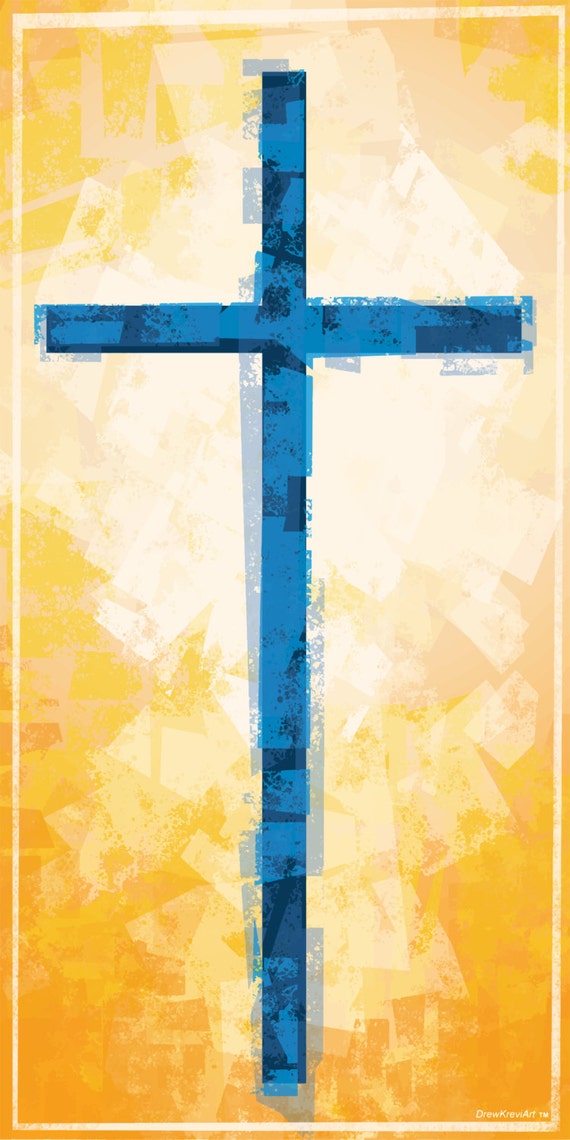 Cross Christian Banner Church Banner Church Art Golden