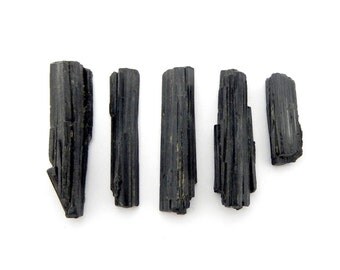 Black Tourmaline-- Natural Tourmaline Rod from Brazil By Piece, Purchase 1, 5, 10, 25, 50, or 100 pieces (RK22B5)