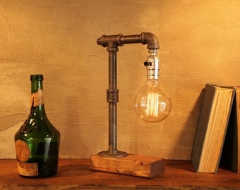 Industrial pipe light lamp Unique table by UrbanIndustrialCraft