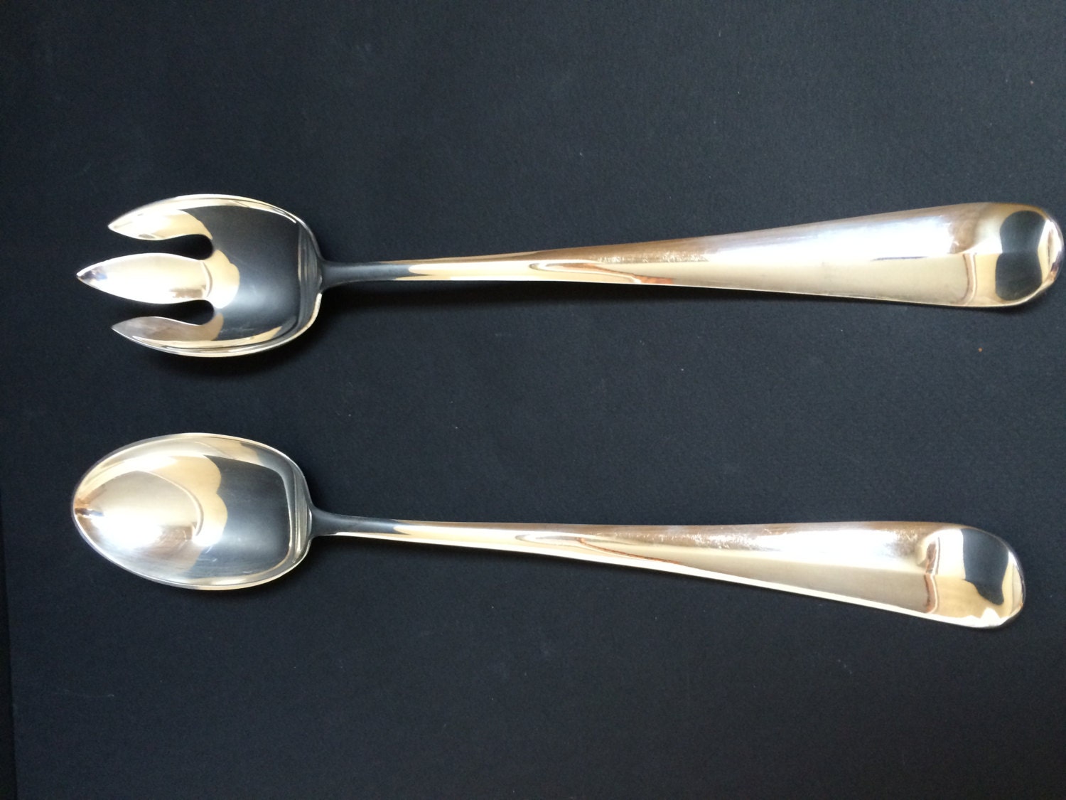 Vintage Silver Plate X Large Serving Spoon and Fork Haute Juice