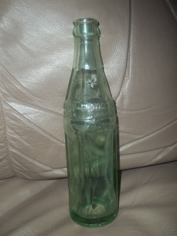 vintage green soda bottle from the Nebraska City by MaandPas4D