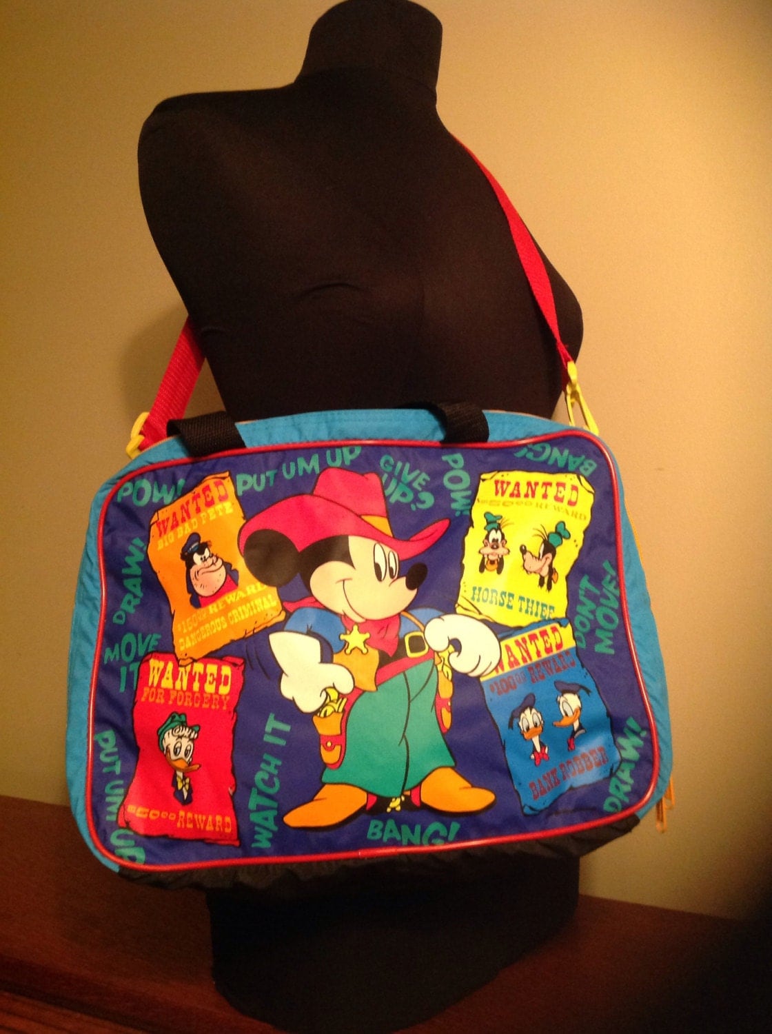 Mickey Mouse DISNEY TOTE Duffle bag western theme by CandCvintage