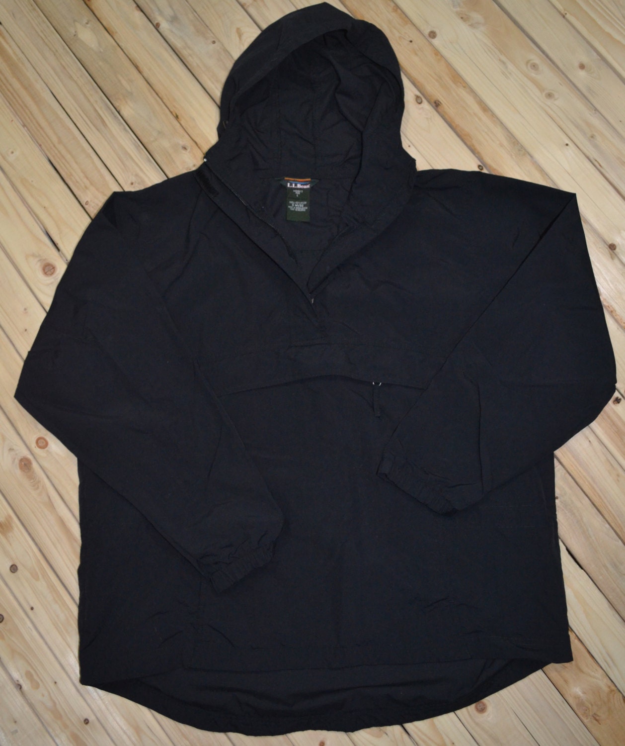 LL Bean Womens Anorak Windbreaker quarter zip pullover jacket