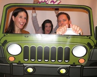 Army Green Jeep Style Photo Booth Prop - Jeep Prop, SUV Prop, Jeep PhotoBooth Weddings, Going away Parties DIY Instant Download Printable
