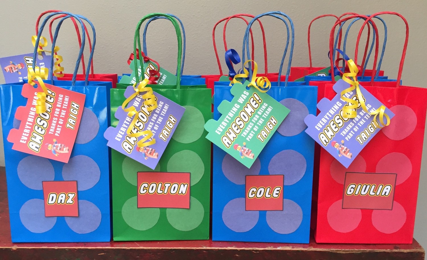 lego party thank you tags lego movie favor tags emmett or