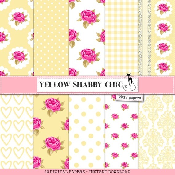 shabby chic digital paper yellow shabby chic shabby chic digital paper yellow shabby chic