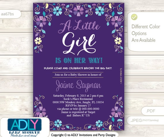 Purple Turquoise and Gold Baby Shower by adlyowlpartyprints