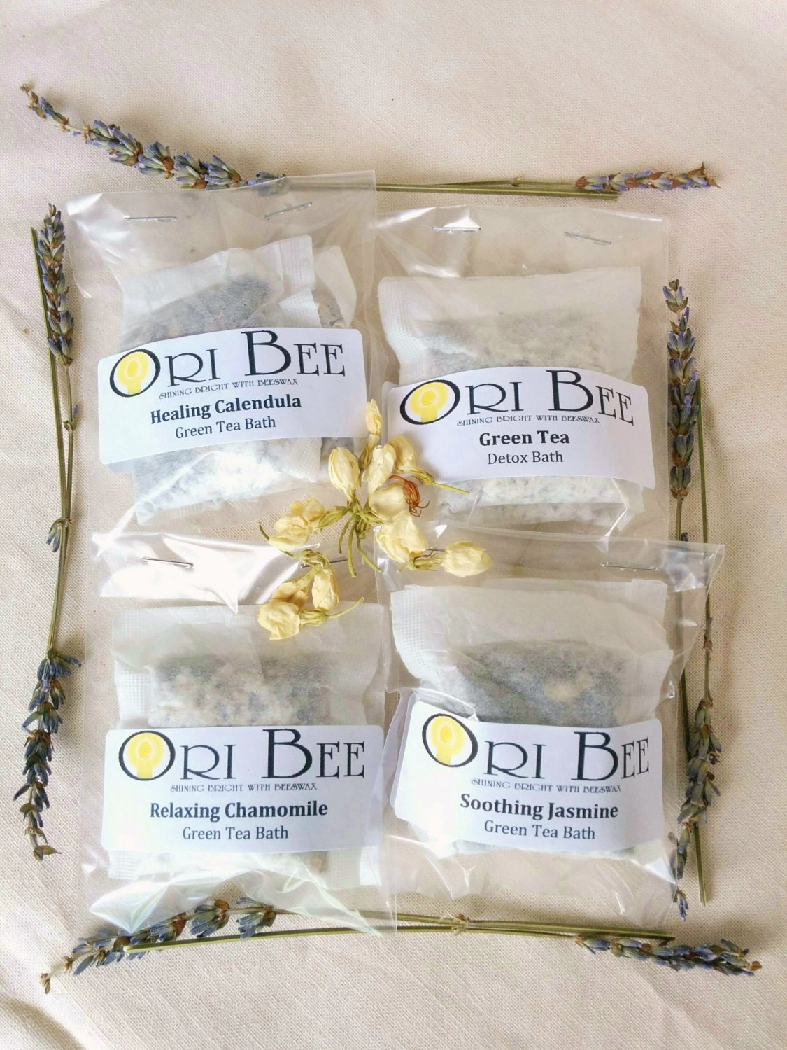 Green Tea Bath Soaks Sample Pack Essential Oils Peppermint