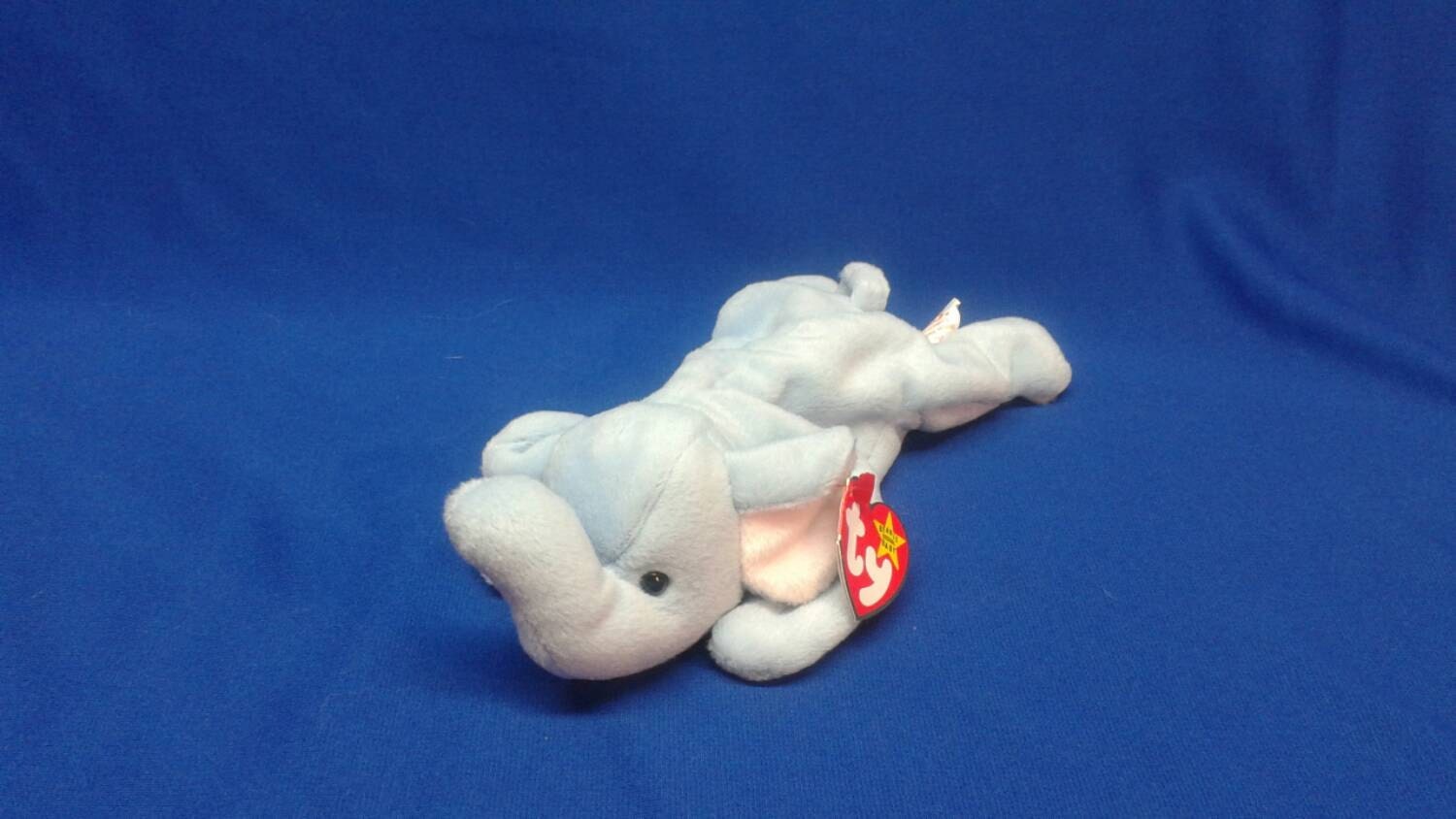 PEANUT ELEPHANT Ty Original Beanie Baby Babies light blue pink