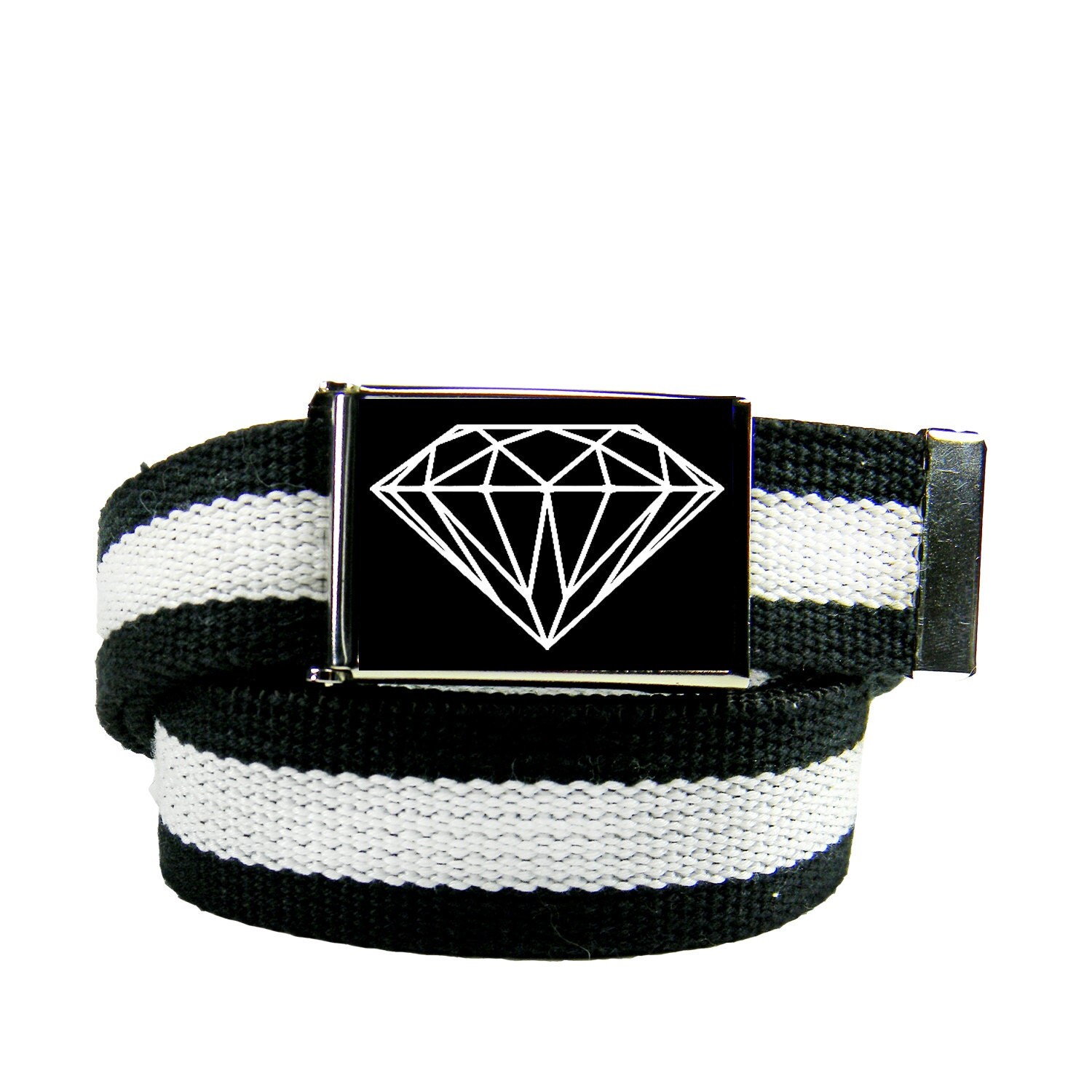 Diamond Belt Buckle with Any Color Canvas  belt
