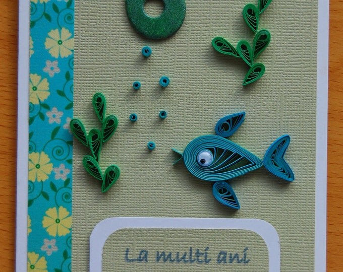 Fish quilling card