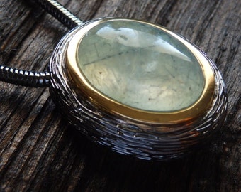 Prehnite Jewelry, Nature Prehnite Jewelry, Prehnite pendant, green gemstone necklace, big unique Prehnite, prehnite necklace, Boho jewelry