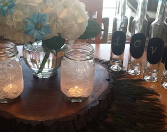 White Lace Mason Jar Covers/Sleeves 2.5' wide