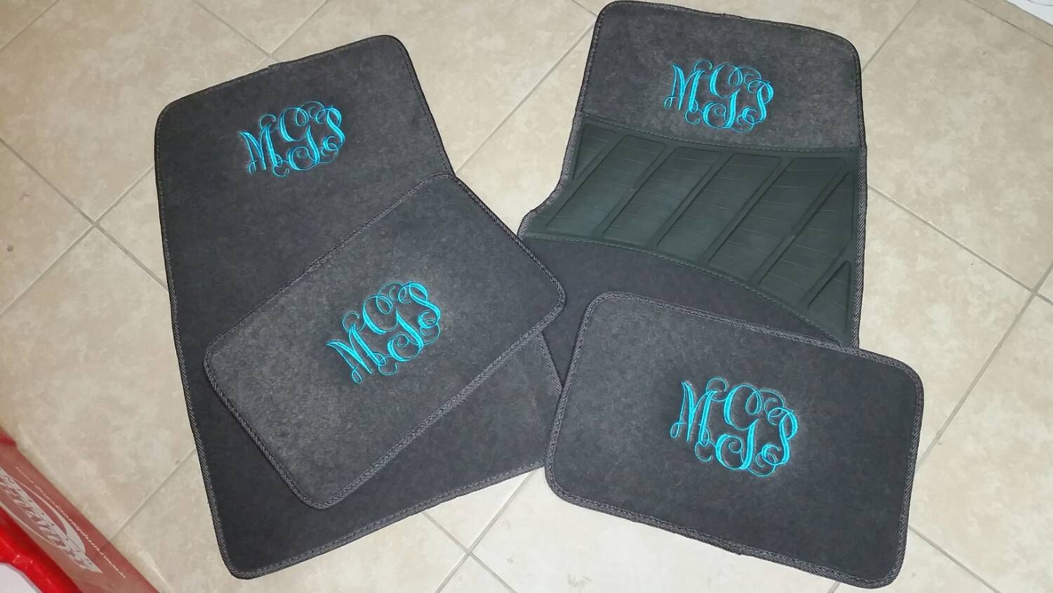 Monogram Floor Mats. Embroidered Car Mat. Carpet Mat for Car