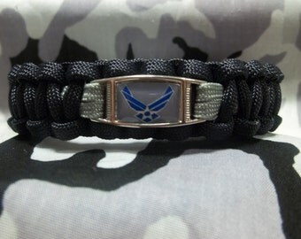 HANDMADE United States Air Force Veteran "AIM HIGH" Inspired 550lb Paracord Survival Bracelet