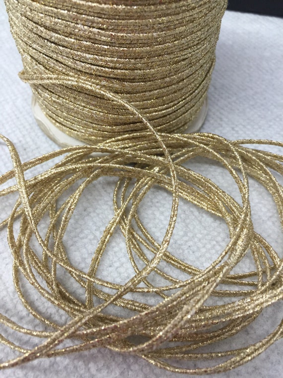 144 Yards of Vintage Gold Metallic Cord. Made in by AnafrezNotions