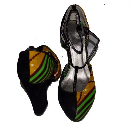 Breej Ankara Shoes African Print Heels Party Shoes by Nopoku