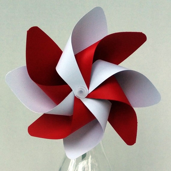 Items similar to Pinwheel, Red & White Pinwheel on Etsy