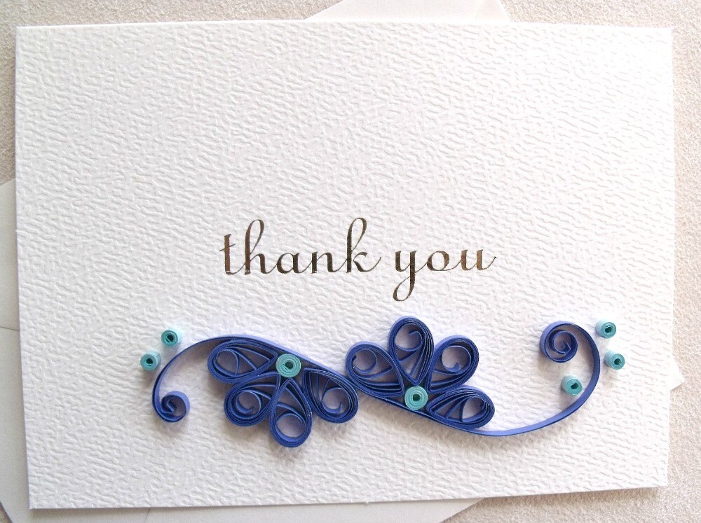 handmade paper quilled thank you card