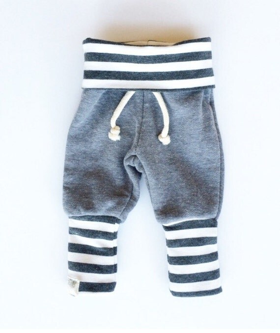 Gray Striped Skinny Sweats / Baby Boy Leggings / Baby Girl