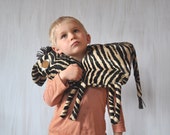 Zebra Pillow Kids Room Decor Country House Summer Whimsical Brown Black Animal Sweet Soft Toy Funny Plush Savannah Animal For Animal Lovers