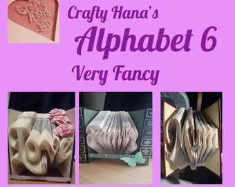 Book Folding Pattern - Very Fancy Overlapping Font - Alphabet 6 over 150 Characters- Measure, Mark & Fold - Instant Download