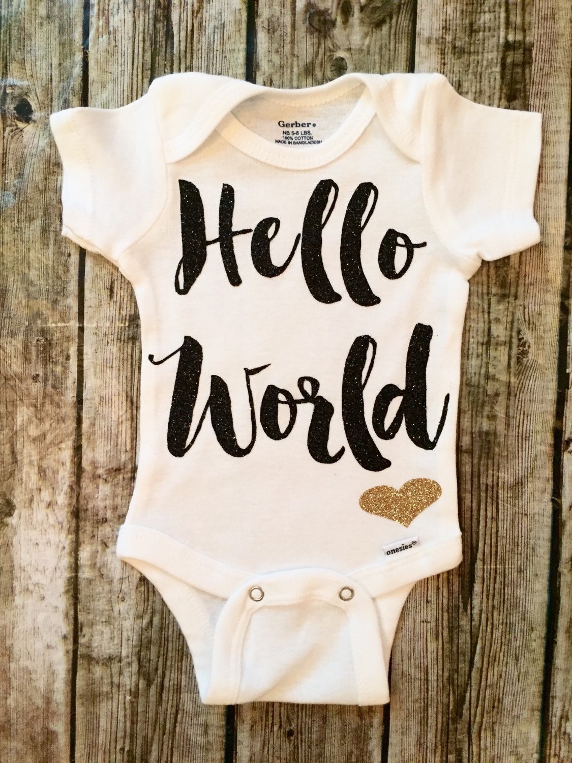 Baby Girl Onesie  Hello World Onesie  For Baby Girls by 