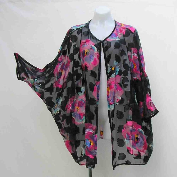 Pink and black Kimono plus size kimono plus size jacket