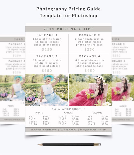 Photography Pricing Guide Template 007 for 8.5 x 11