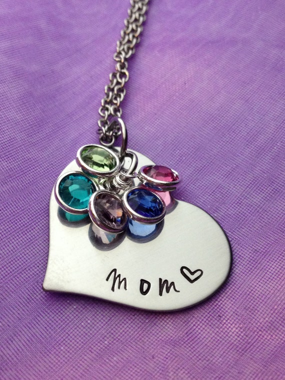 Personalized Mom NecklaceHand Stamped Stainless