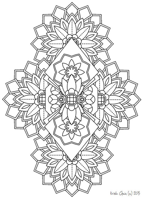 Printable Intricate Mandala Coloring Pages by KrishTheBrand