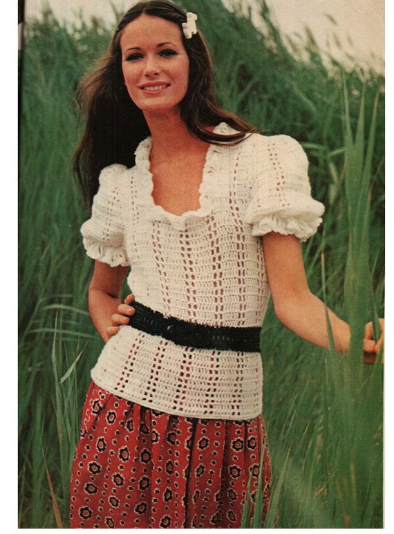 Vintage Crochet Pattern70s Crocheted Top Pattern by Liloumariposa