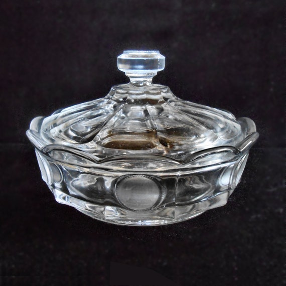 Fostoria Coin Covered Crystal Candy Dish
