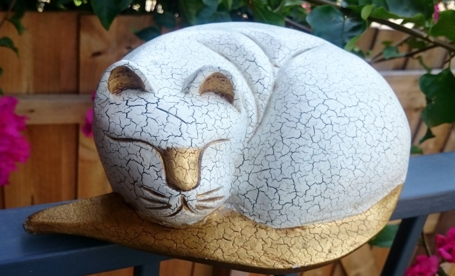 WOODEN CAT Door Stopper ABACUS Hand Carved Solid Wood Hand