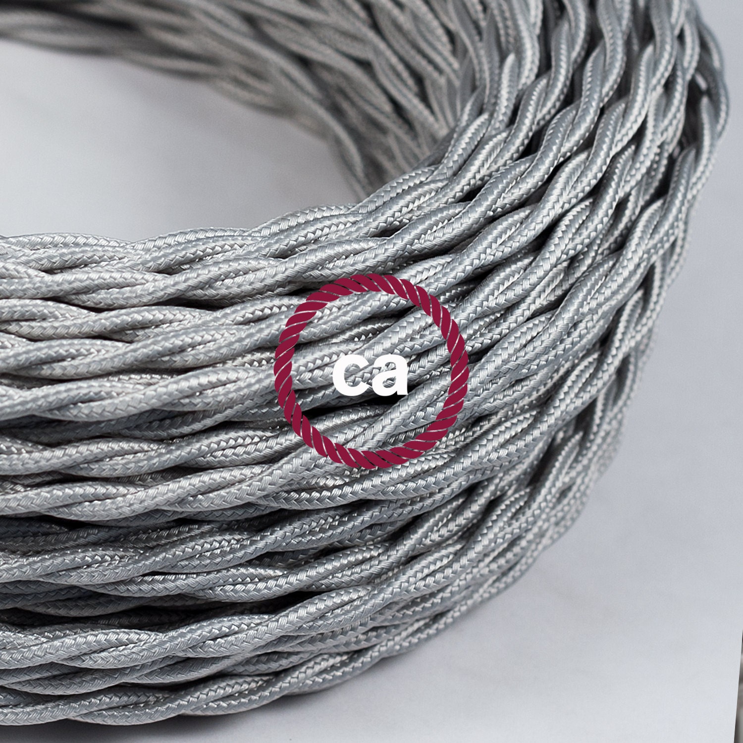 Silver Twisted Cloth Covered Wire Vintage by IronLumberandLight