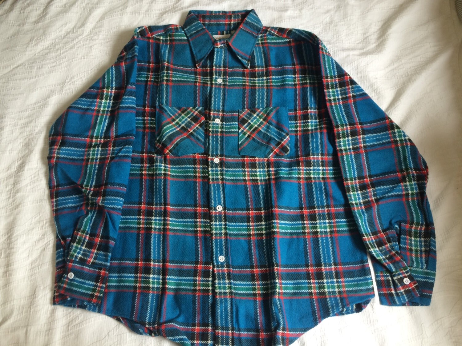 Vtg Large JCPenney BIG MAC Flannel Long Sleeve Shirt Haute Juice