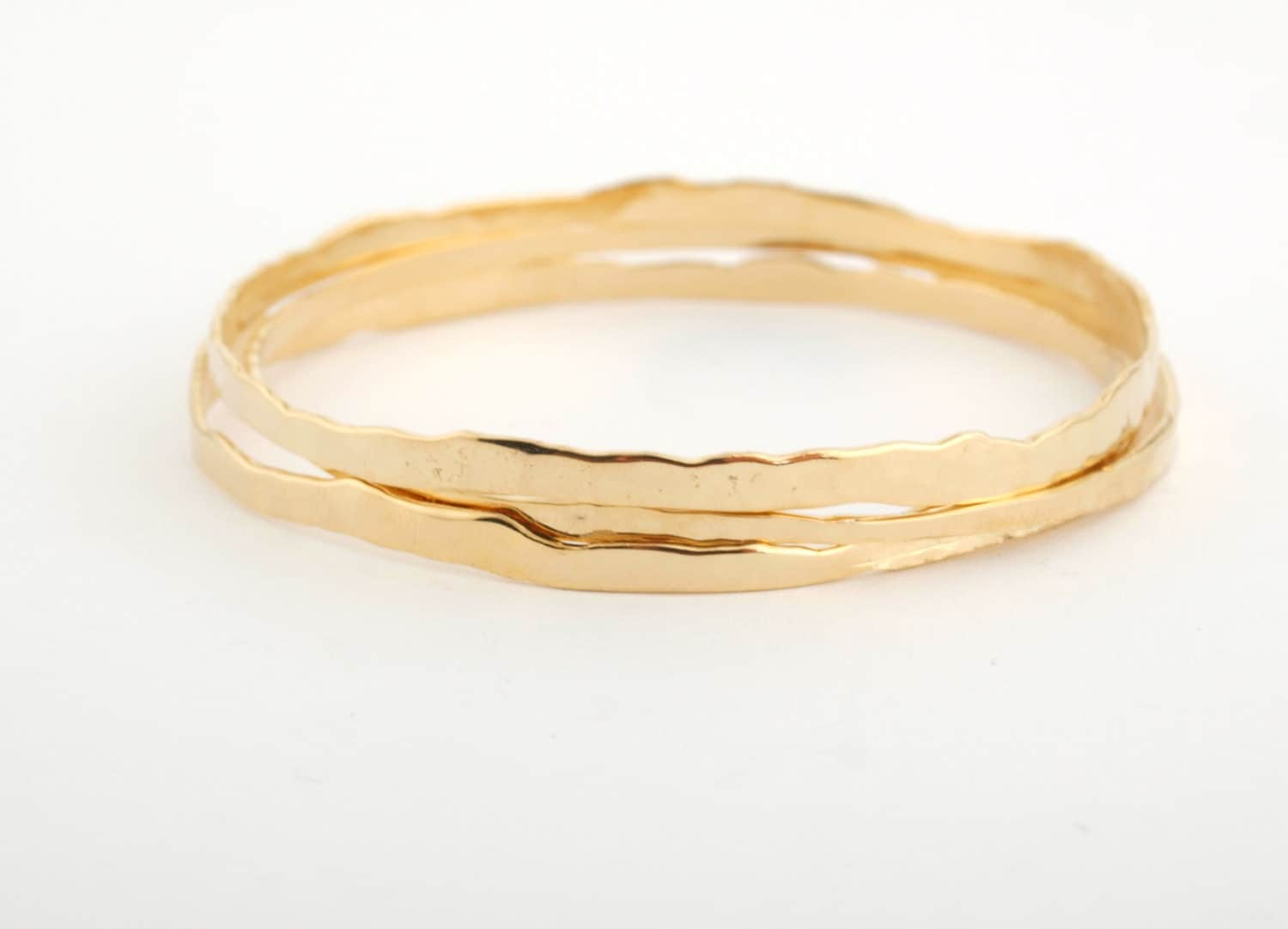 Hammered Gold Bangle Solid GOLD Bangles 14K GOLD by LIRANSHANI