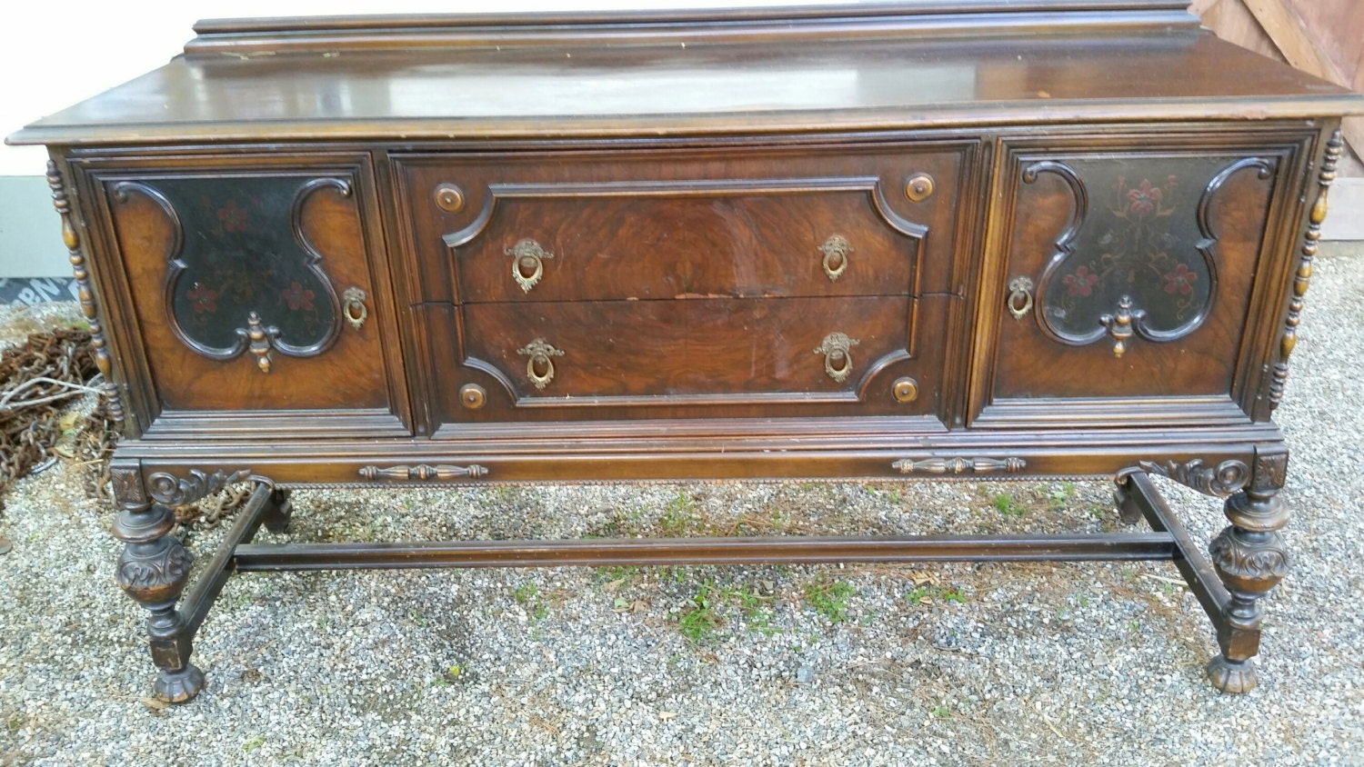 Available for Custom, Jacobean style vintage buffet Haute Juice