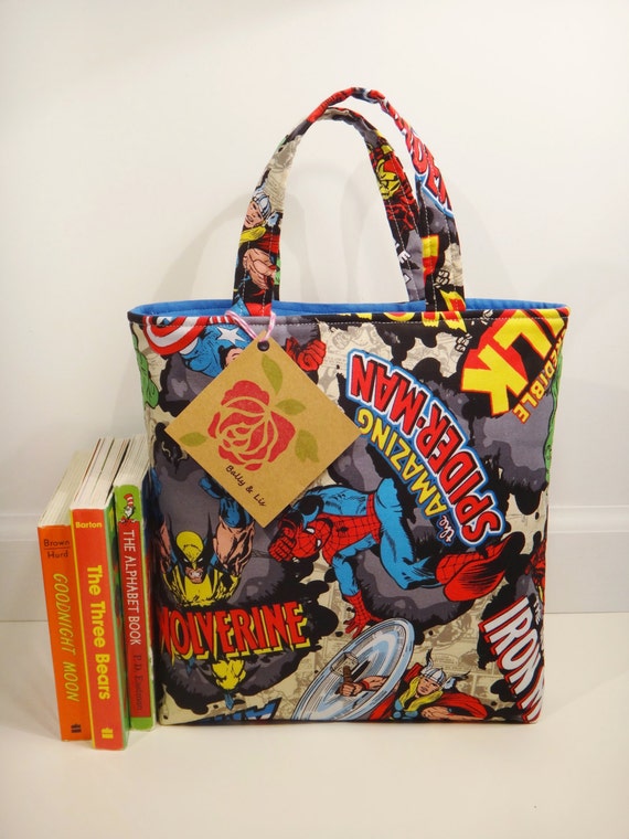 Marvel Superhero Tote Bag Boys Bag Toddler Tote Bag by